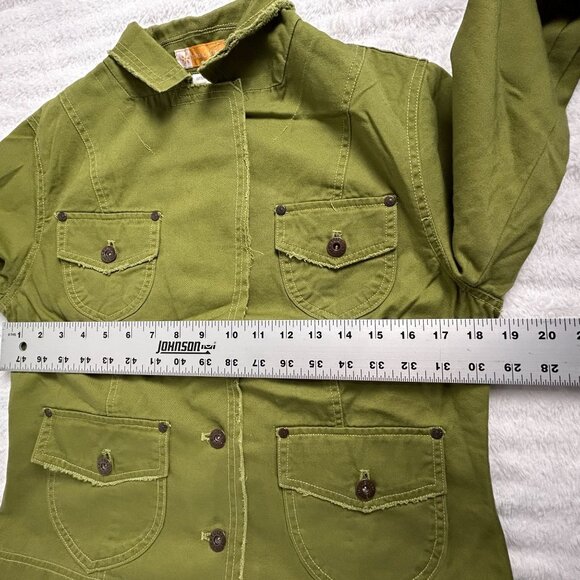 Tulle Womens Olive Green Military Style Jacket XL Cotton Pockets Lightweight - Picture 6 of 7